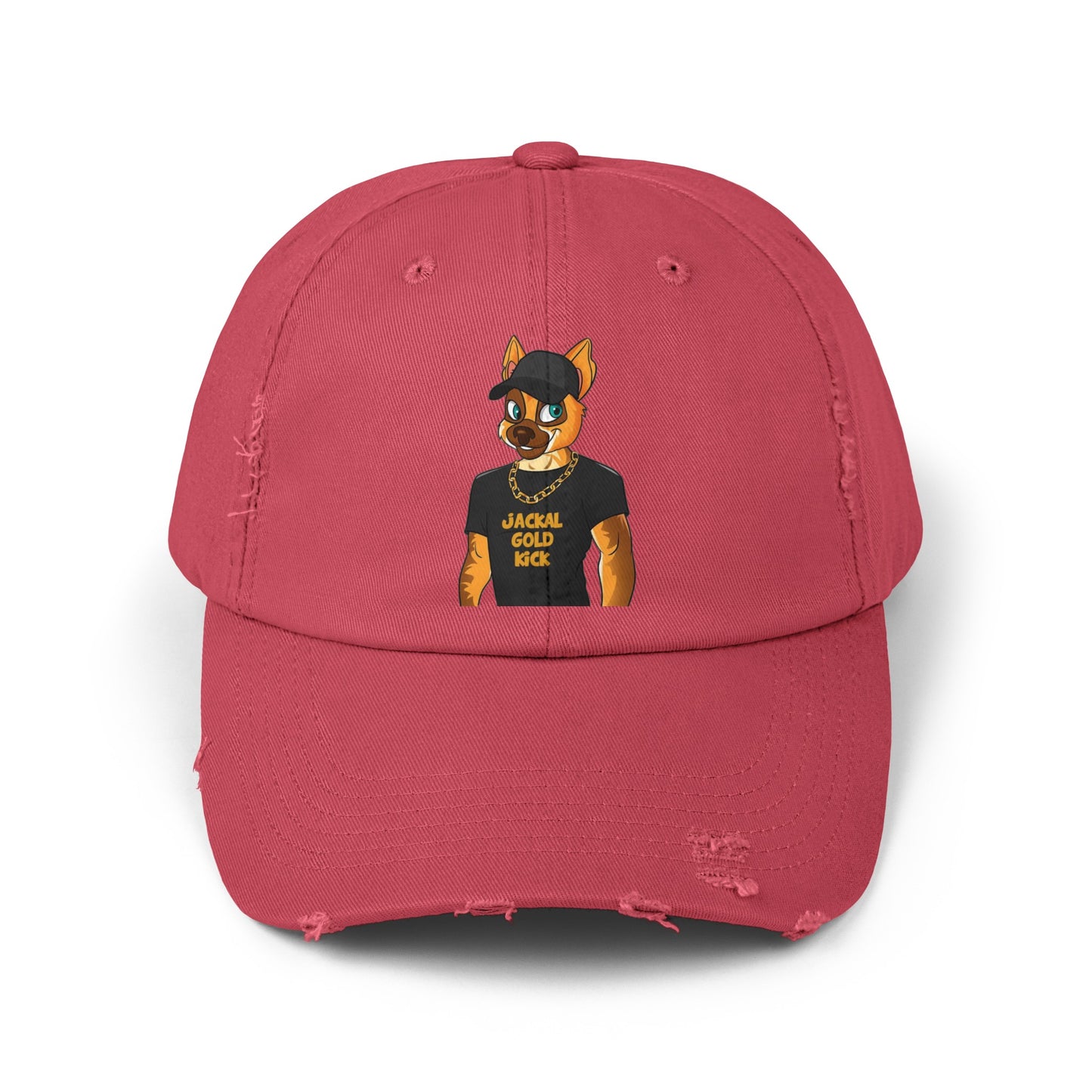 "Jackal Gold Kick" Unisex Distressed Cap
