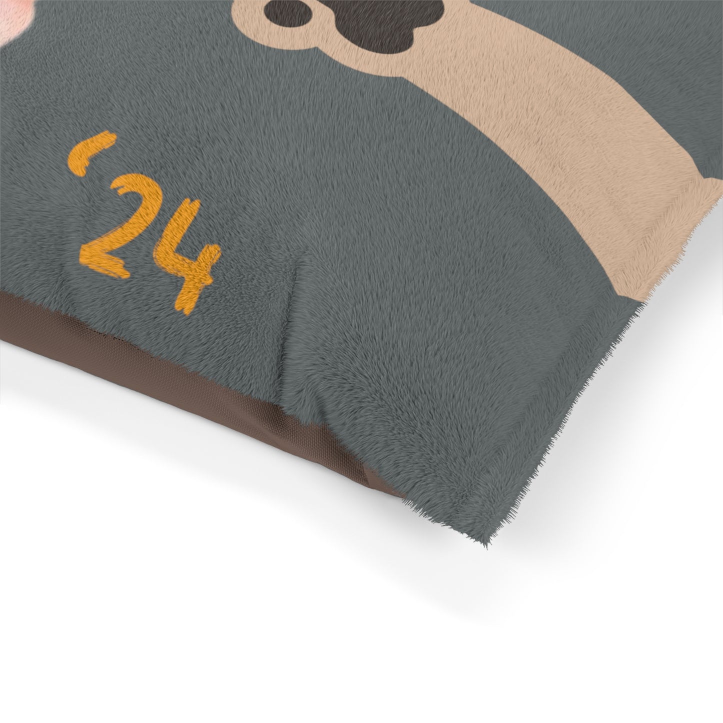 Tan Paw Fist Bumpin’ Since ‘24 Dark Grey Pet Bed