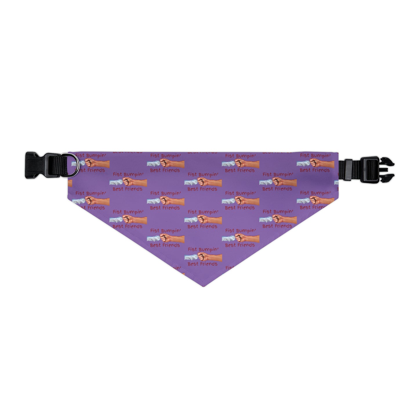 Fist Bumpin’ Best Friends Opie’s Cavalier King Charles Spaniel Paw Pet Bandana Collar Light Purple with KC Red.