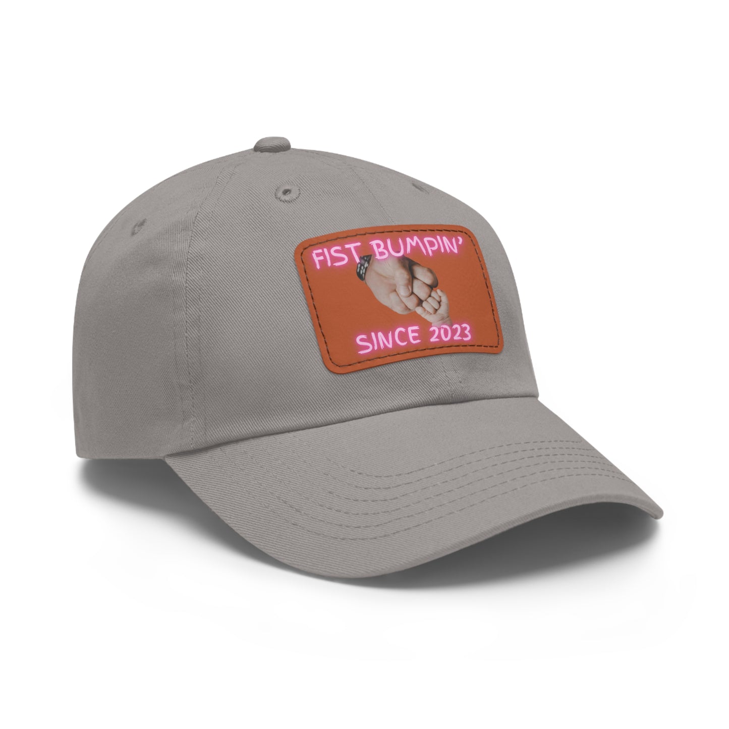 Baby Girl Fist Bumpin’ Since 2023 Hat with Leather Patch (Rectangle)