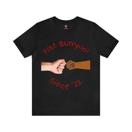 Fist Bumpin Since ‘23 Blenheim Brown Paw Unisex Jersey Short Sleeve Tee