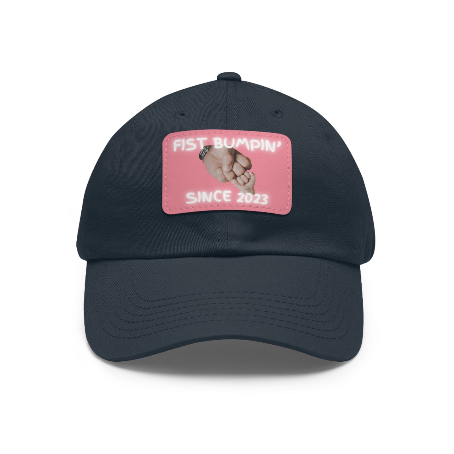 Baby Girl Fist Bumpin’ Since 2023 Hat with Leather Patch (Rectangle)