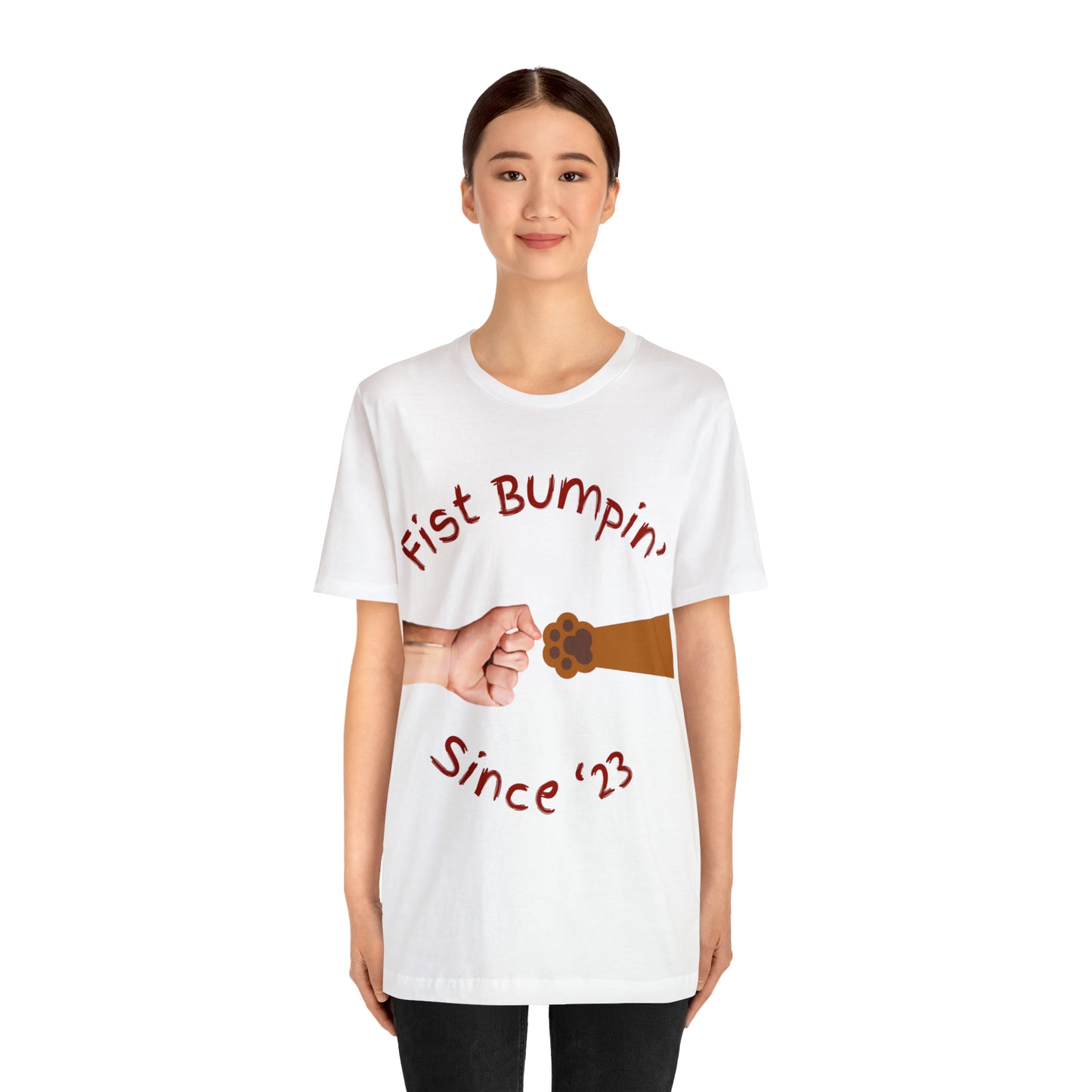 Fist Bumpin Since ‘23 Blenheim Brown Paw Unisex Jersey Short Sleeve Tee