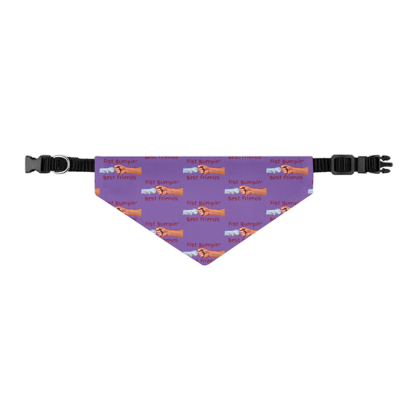 Fist Bumpin’ Best Friends Opie’s Cavalier King Charles Spaniel Paw Pet Bandana Collar Light Purple with KC Red.