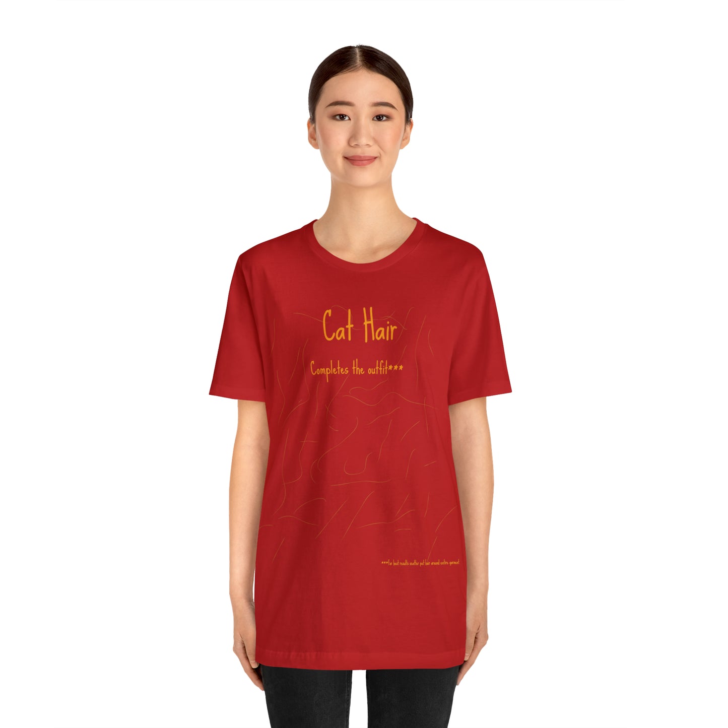 Gold Cat Hair Completes The Outfit Unisex Jersey Short Sleeve Tee