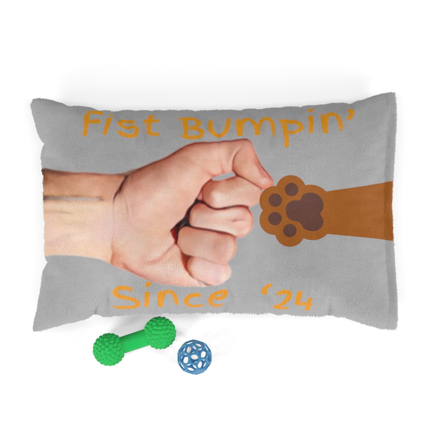 Blenheim Brown Paw Fist Bumpin’ Since ‘24 Light Grey Pet Bed