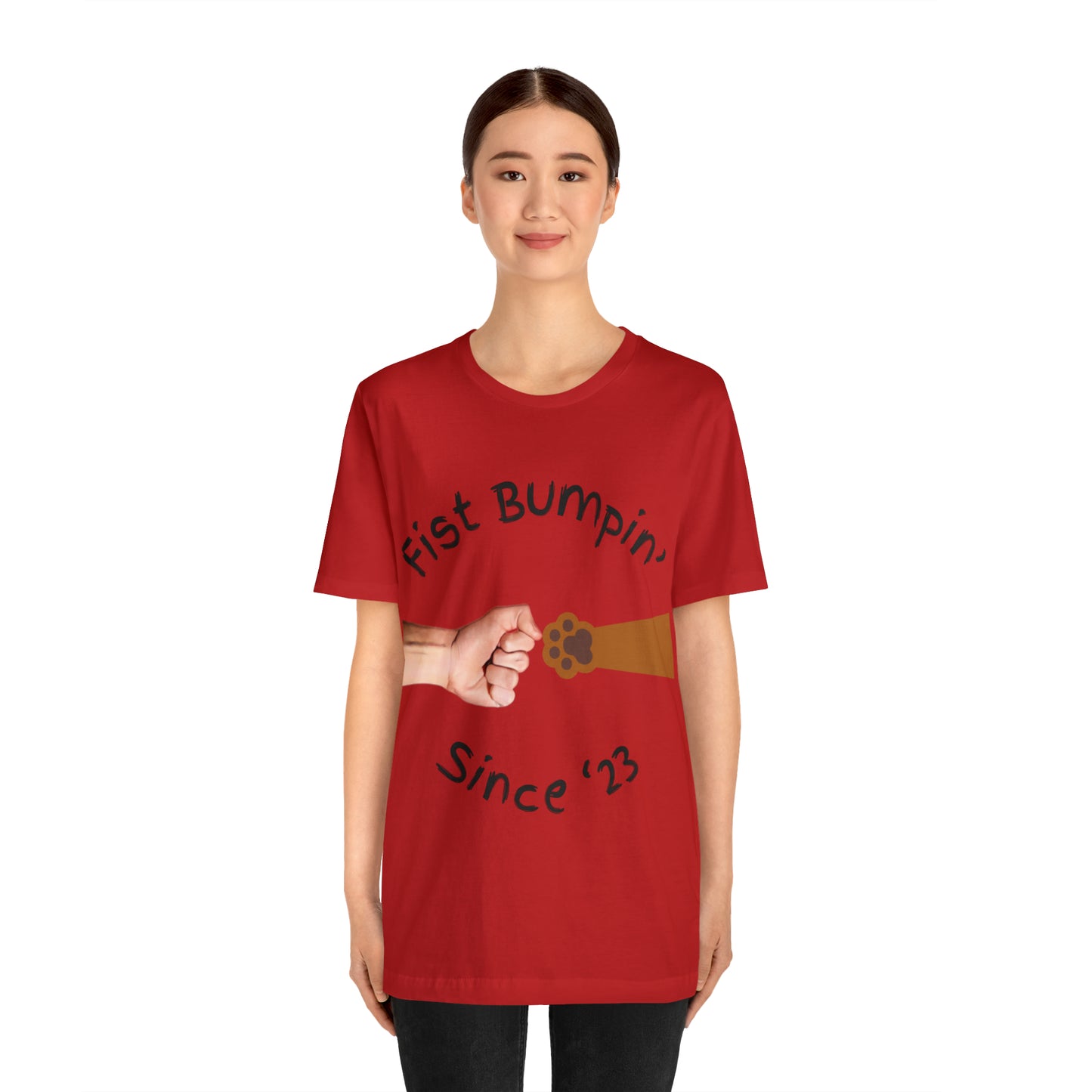 Fist Bumpin Since ‘23 Blenheim Brown Paw Unisex Jersey Short Sleeve Tee