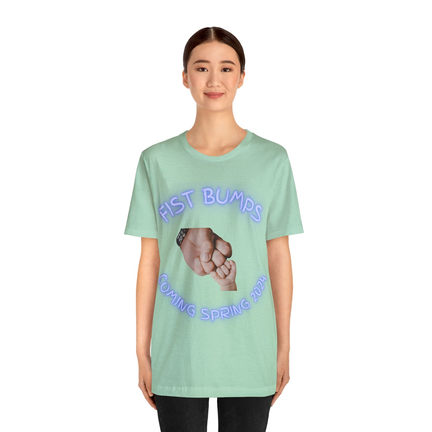 Baby Boy Blue Fist Bumps Coming Spring 2024 Unisex Jersey Short Sleeve Tee