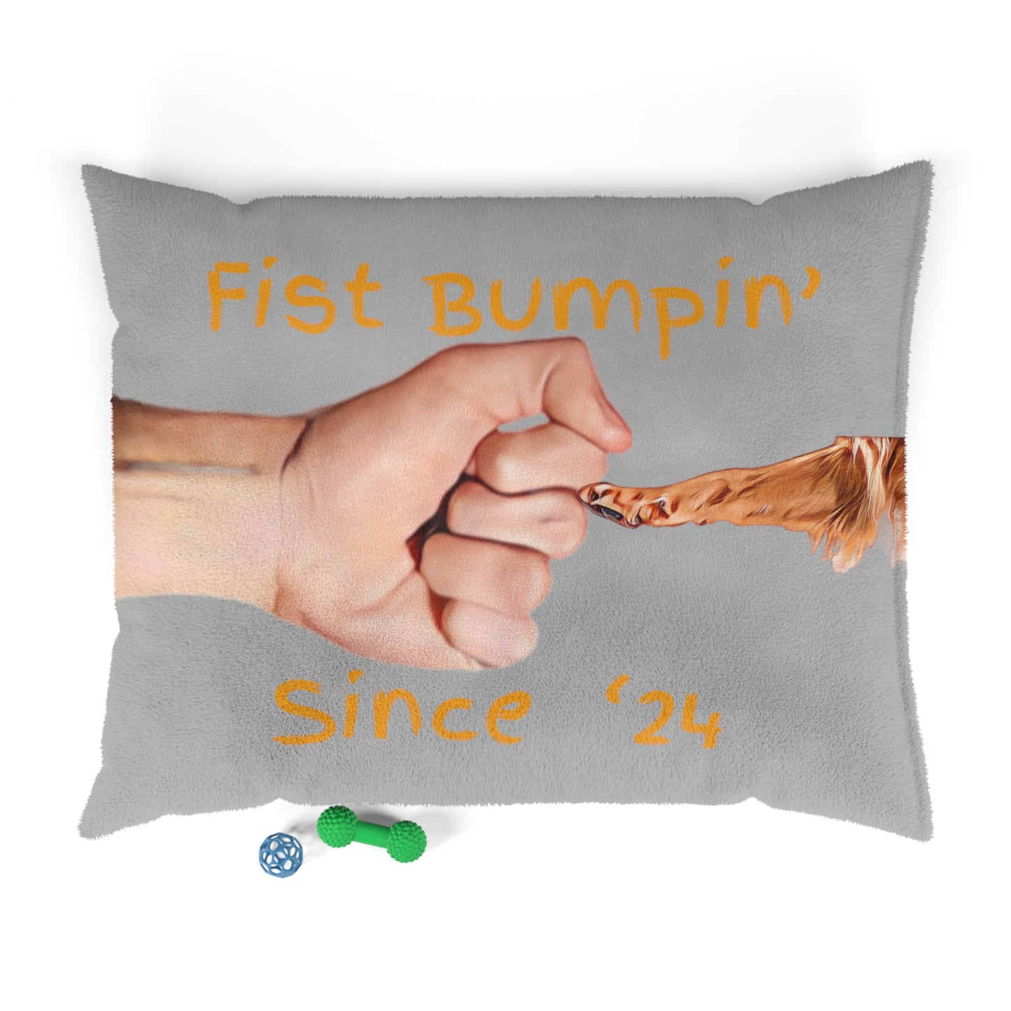 Golden Retriever Fist Bumpin’ Since ‘24 Light Grey Pet Bed