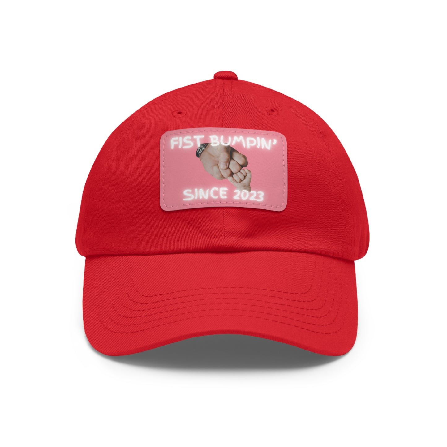 Baby Girl Fist Bumpin’ Since 2023 Hat with Leather Patch (Rectangle)