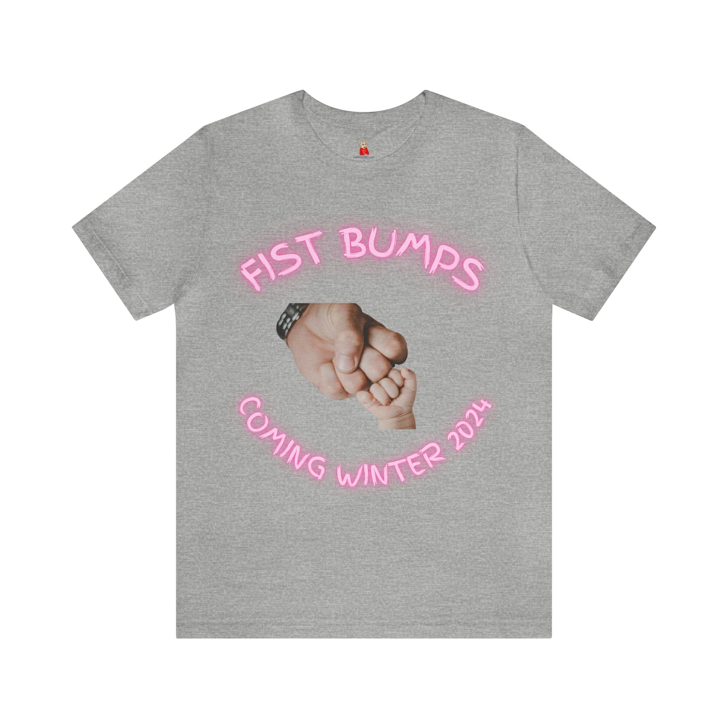 Baby Girl Pink Fist Bumps Coming Winter 2024 Unisex Jersey Short Sleeve Tee