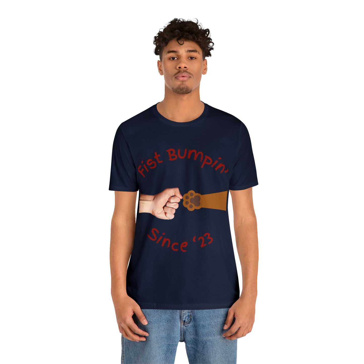 Fist Bumpin Since ‘23 Blenheim Brown Paw Unisex Jersey Short Sleeve Tee