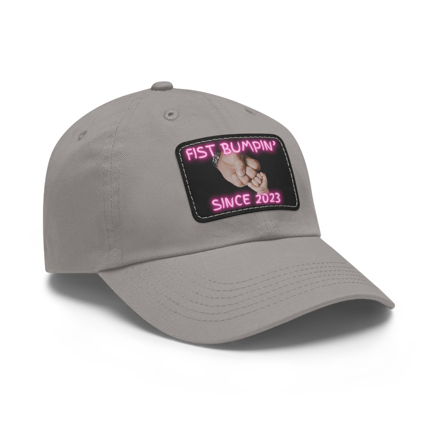 Baby Girl Fist Bumpin’ Since 2023 Hat with Leather Patch (Rectangle)