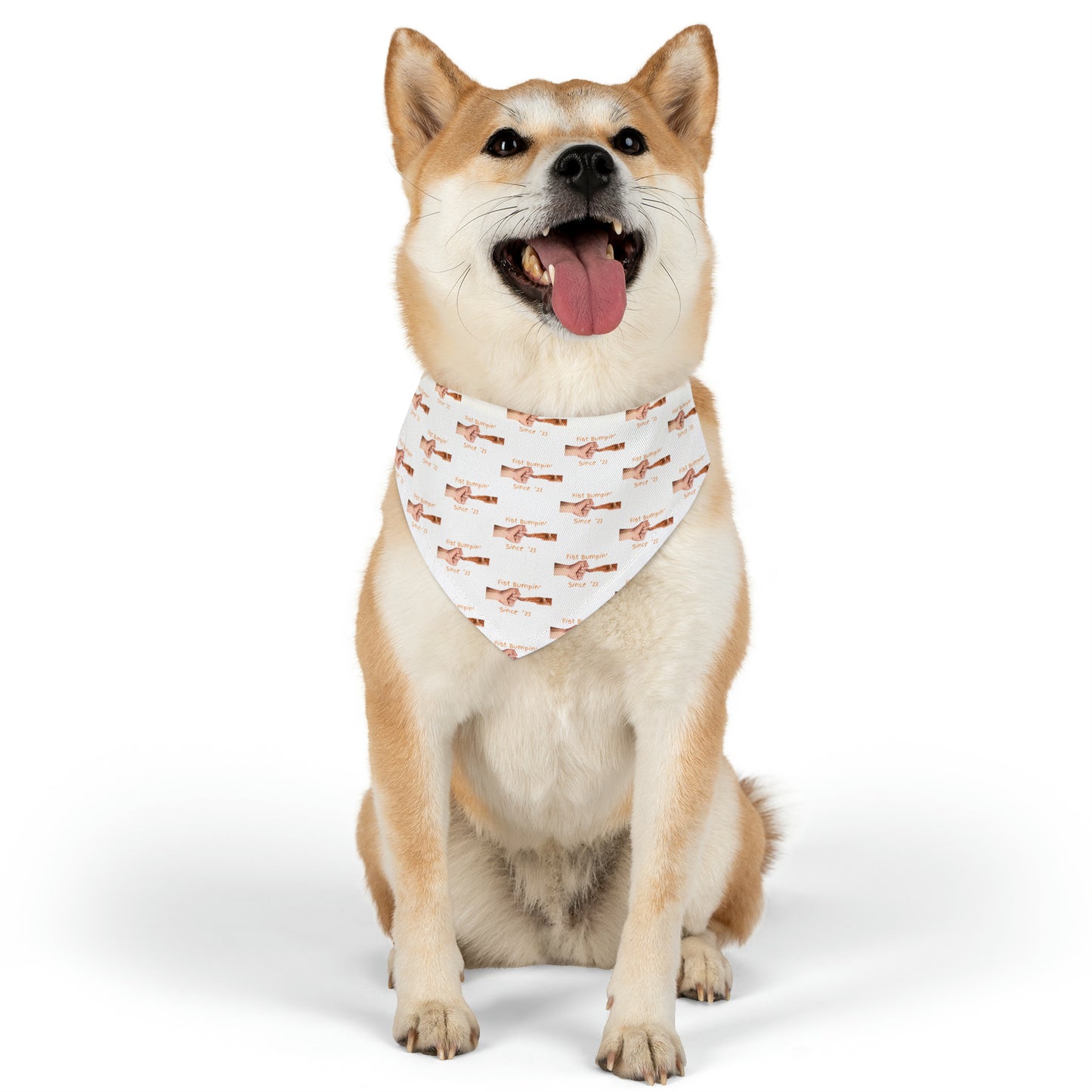 Golden Retriever Paw Fist Bumpin’ Since ‘23 White Bandana Collar