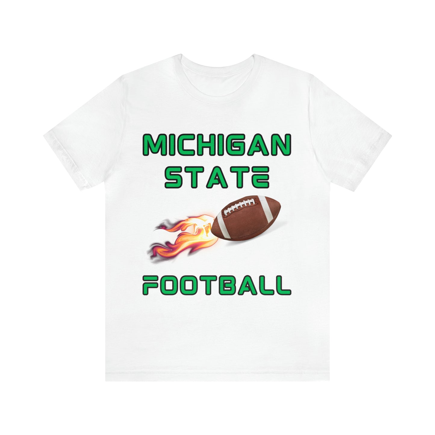 Michigan State Flame Football Customizable Unisex Jersey Short Sleeve Tee
