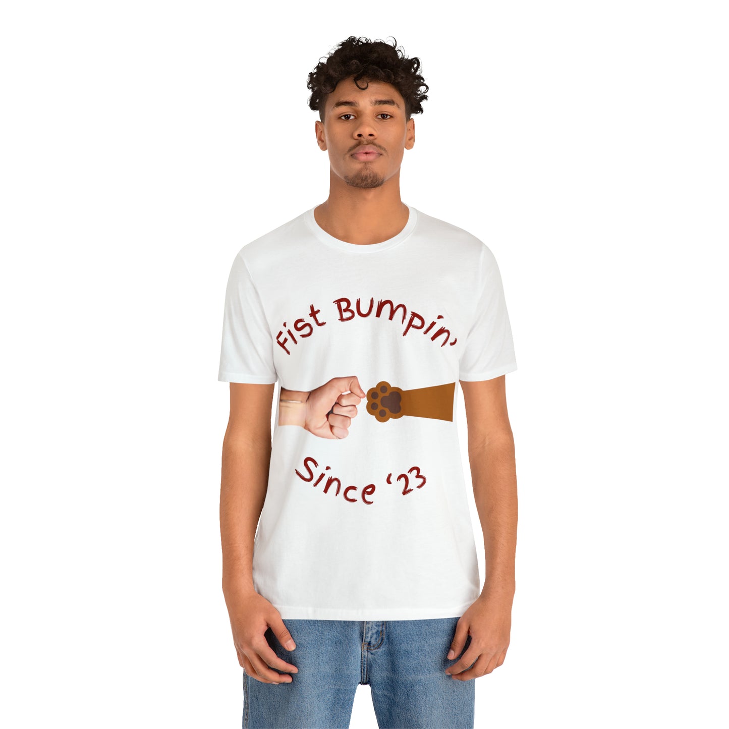 Fist Bumpin Since ‘23 Blenheim Brown Paw Unisex Jersey Short Sleeve Tee