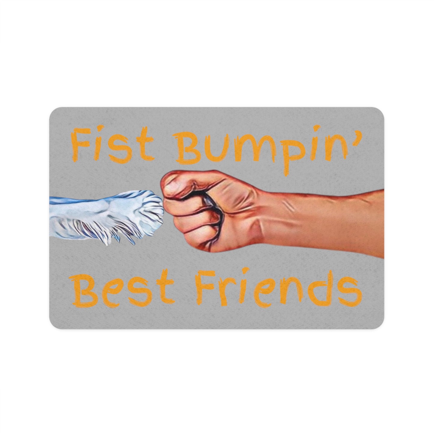 Opie’s Cavalier Paw Fist Bumpin’ Best Friends Pet Food Mat (12x18)