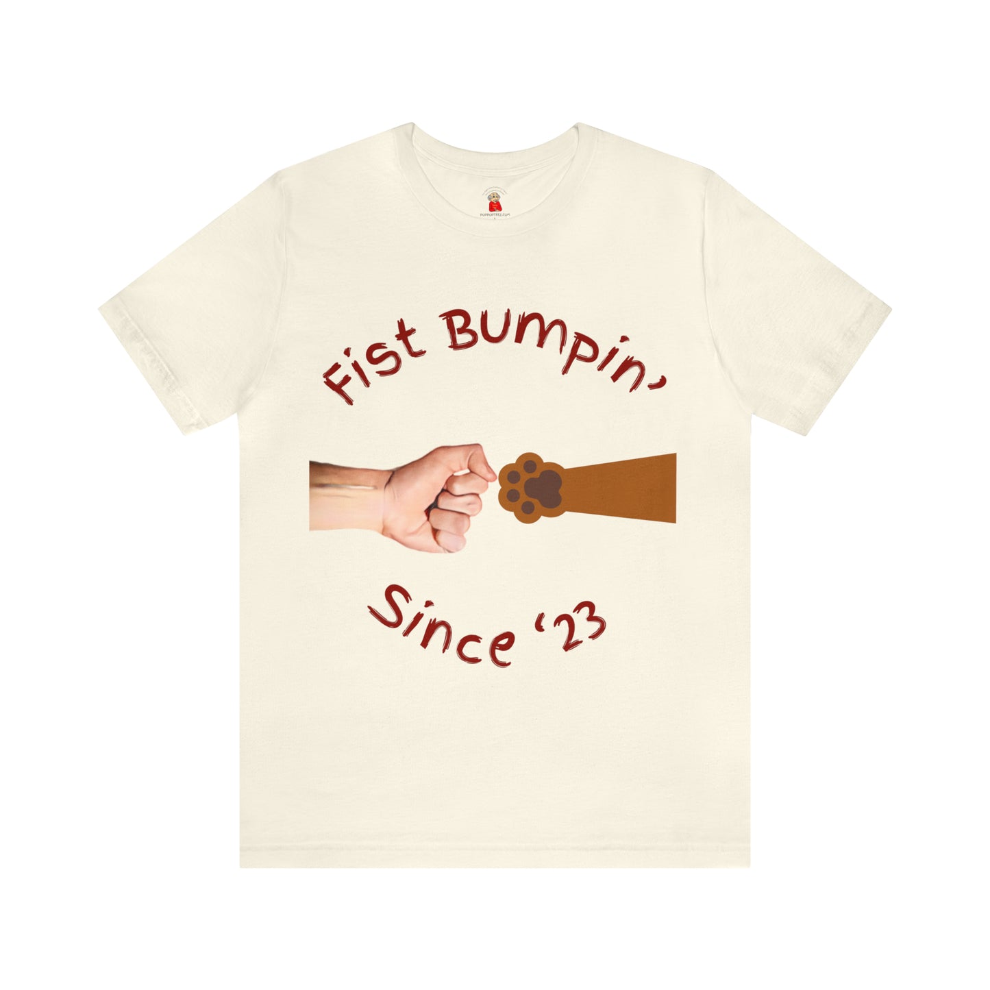 Fist Bumpin Since ‘23 Blenheim Brown Paw Unisex Jersey Short Sleeve Tee
