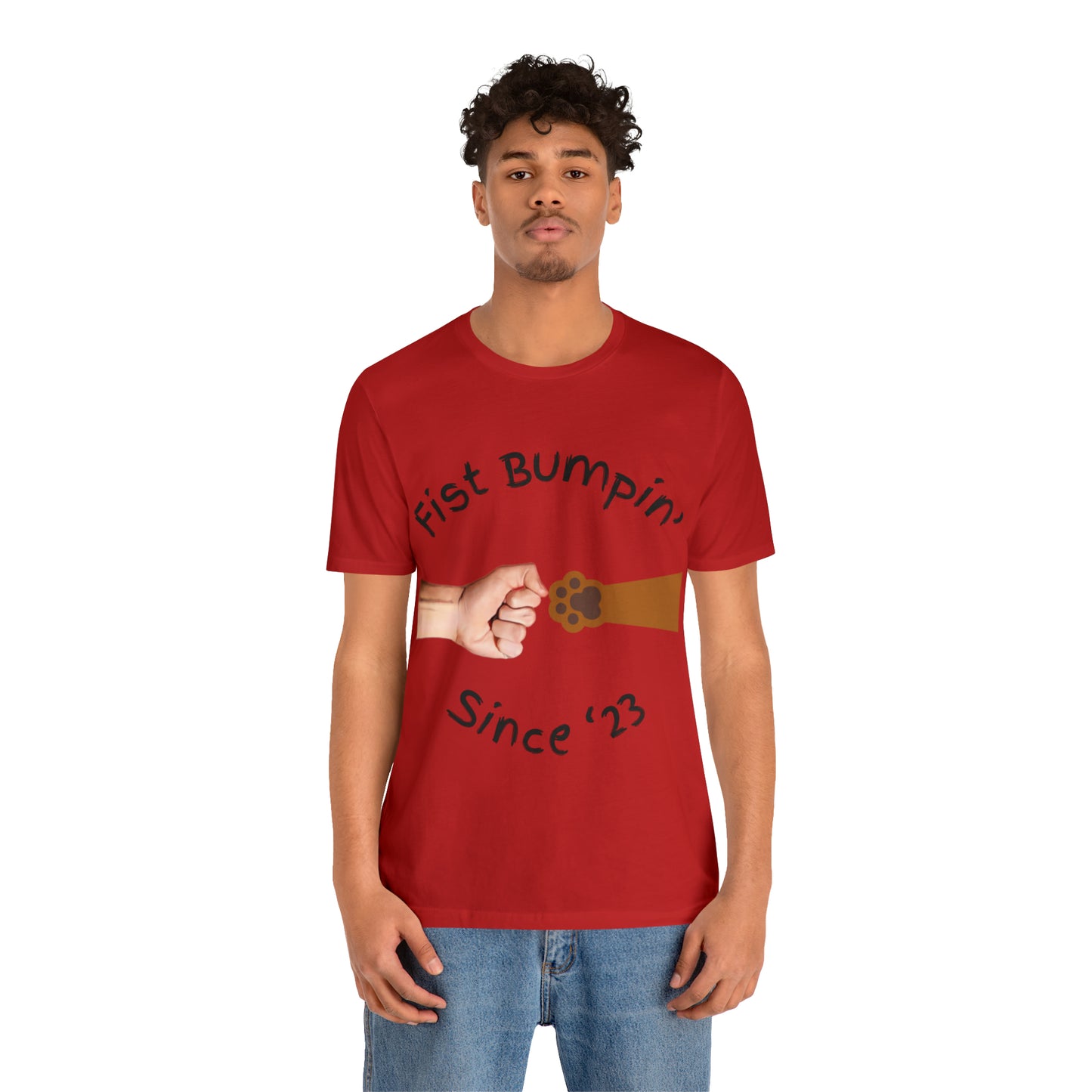 Fist Bumpin Since ‘23 Blenheim Brown Paw Unisex Jersey Short Sleeve Tee
