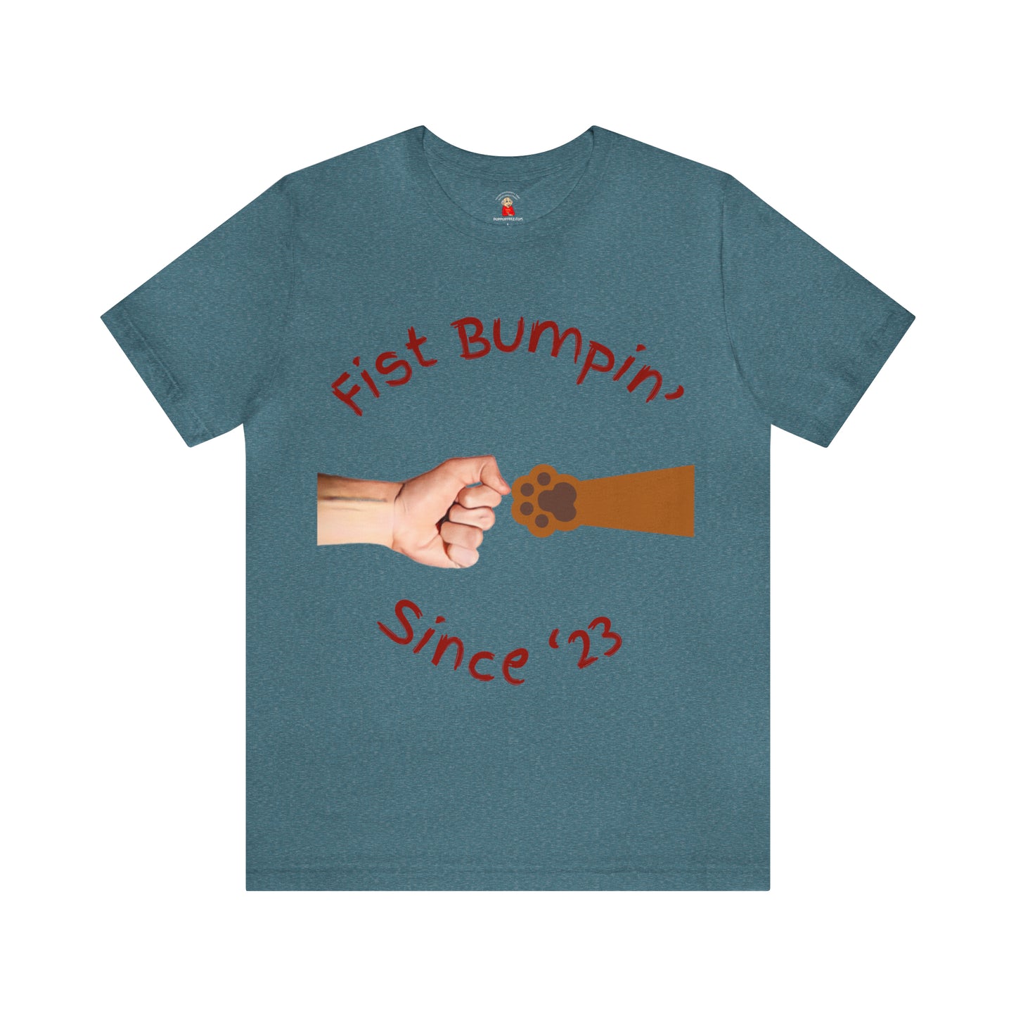 Fist Bumpin Since ‘23 Blenheim Brown Paw Unisex Jersey Short Sleeve Tee