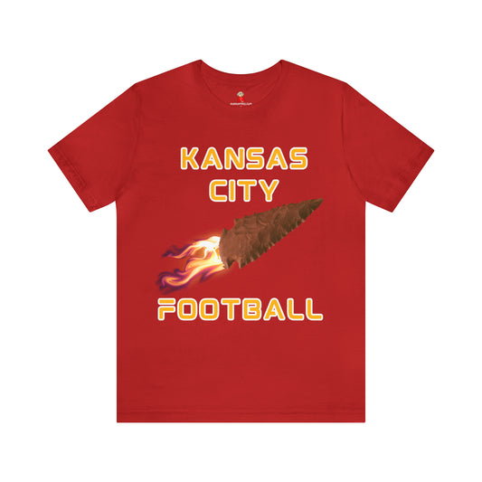 Kansas City Flame Football Arrowhead Customizable Unisex Jersey Short Sleeve Tee
