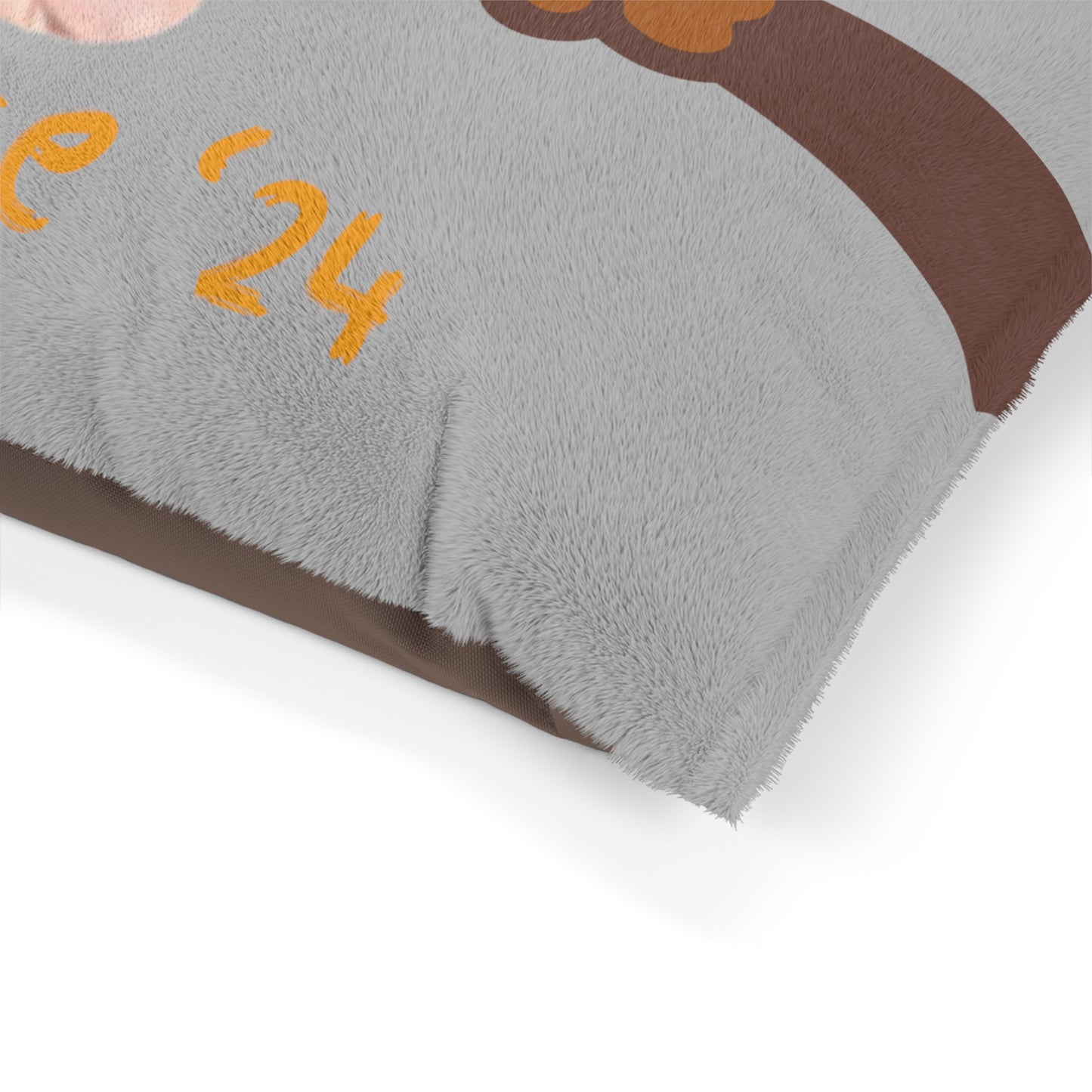 Chocolate Brown Paw Fist Bumpin’ Since ‘24 Light Grey Pet Bed