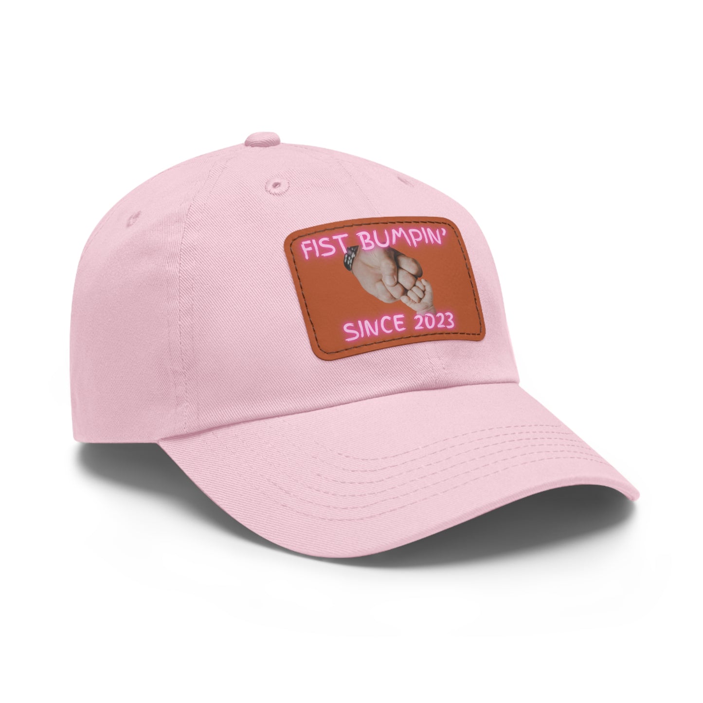 Baby Girl Fist Bumpin’ Since 2023 Hat with Leather Patch (Rectangle)