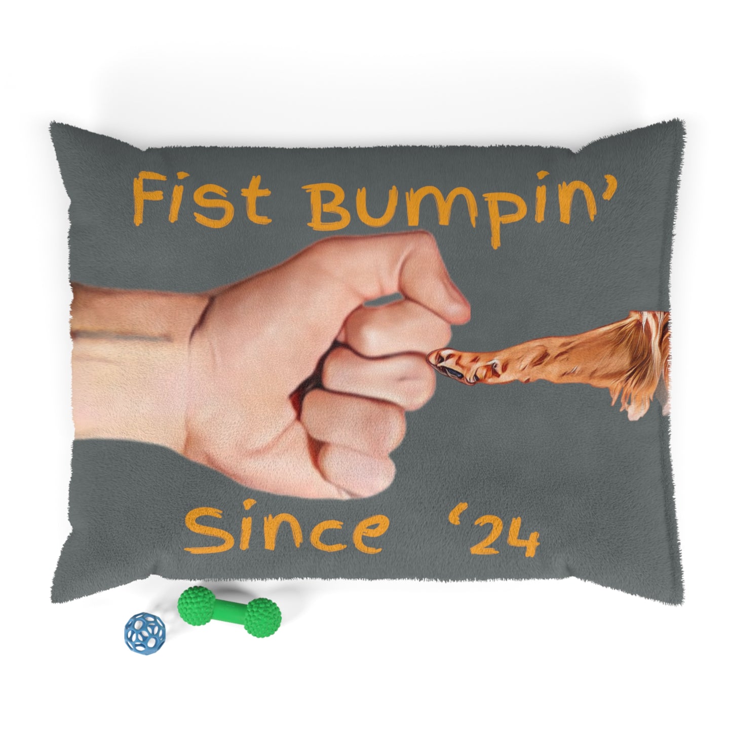 Golden Retriever Paw Fist Bumpin’ Since ‘24 Dark Grey Pet Bed