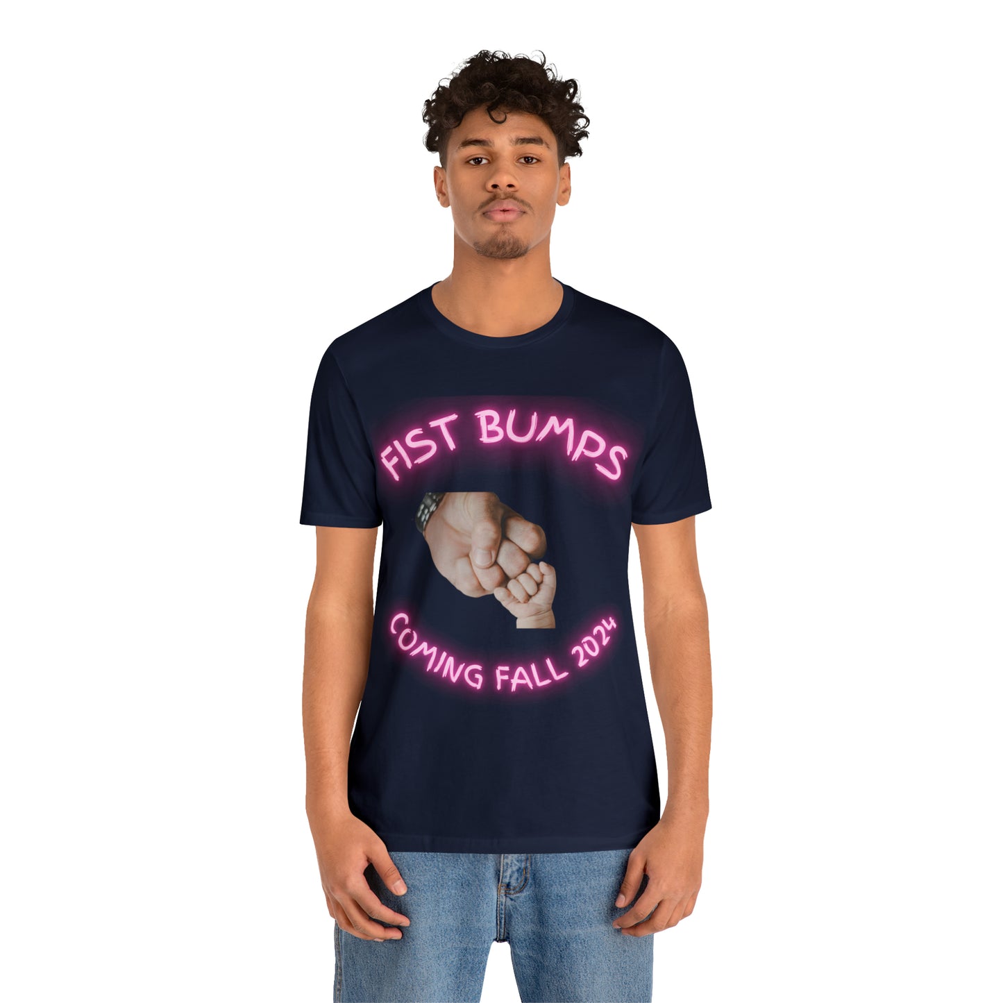 Baby Girl Pink Fist Bumps Coming Fall 2024 Unisex Jersey Short Sleeve
