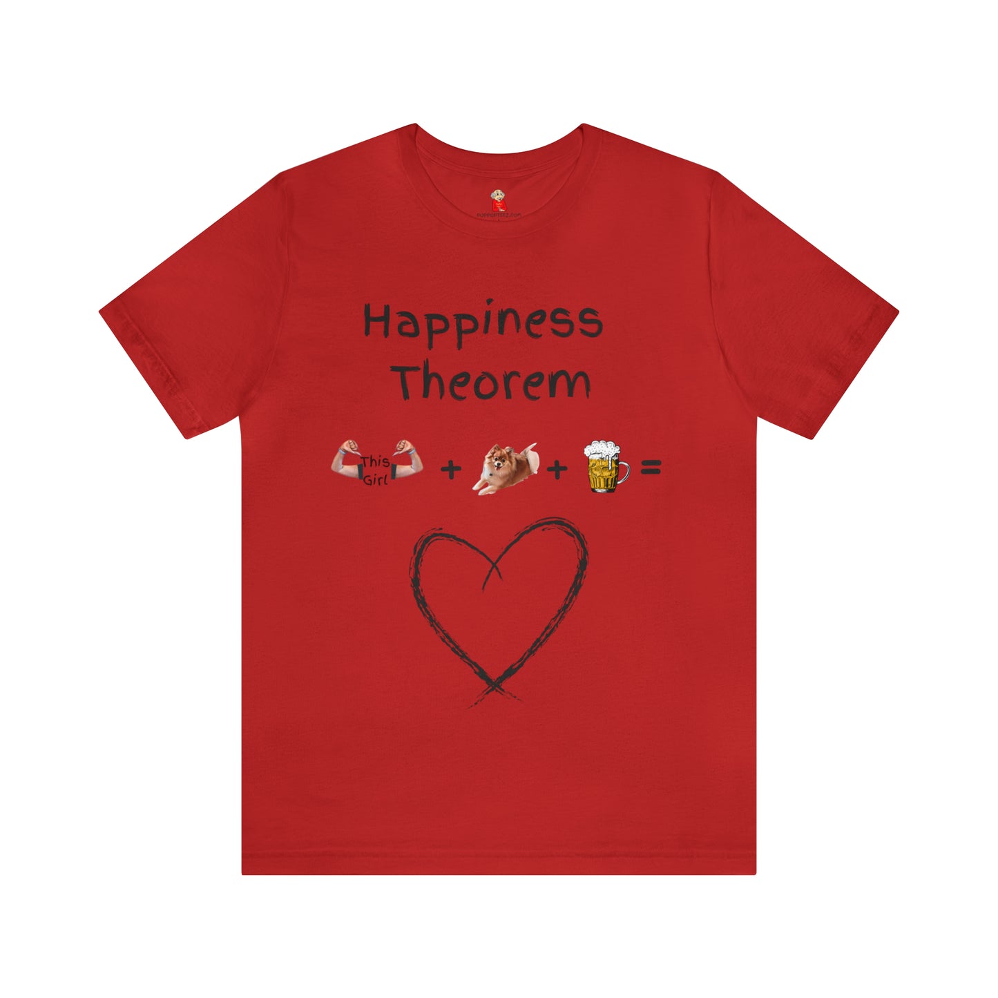 This Girl + Pomeranian + Beer = Happiness Unisex Jersey Tee