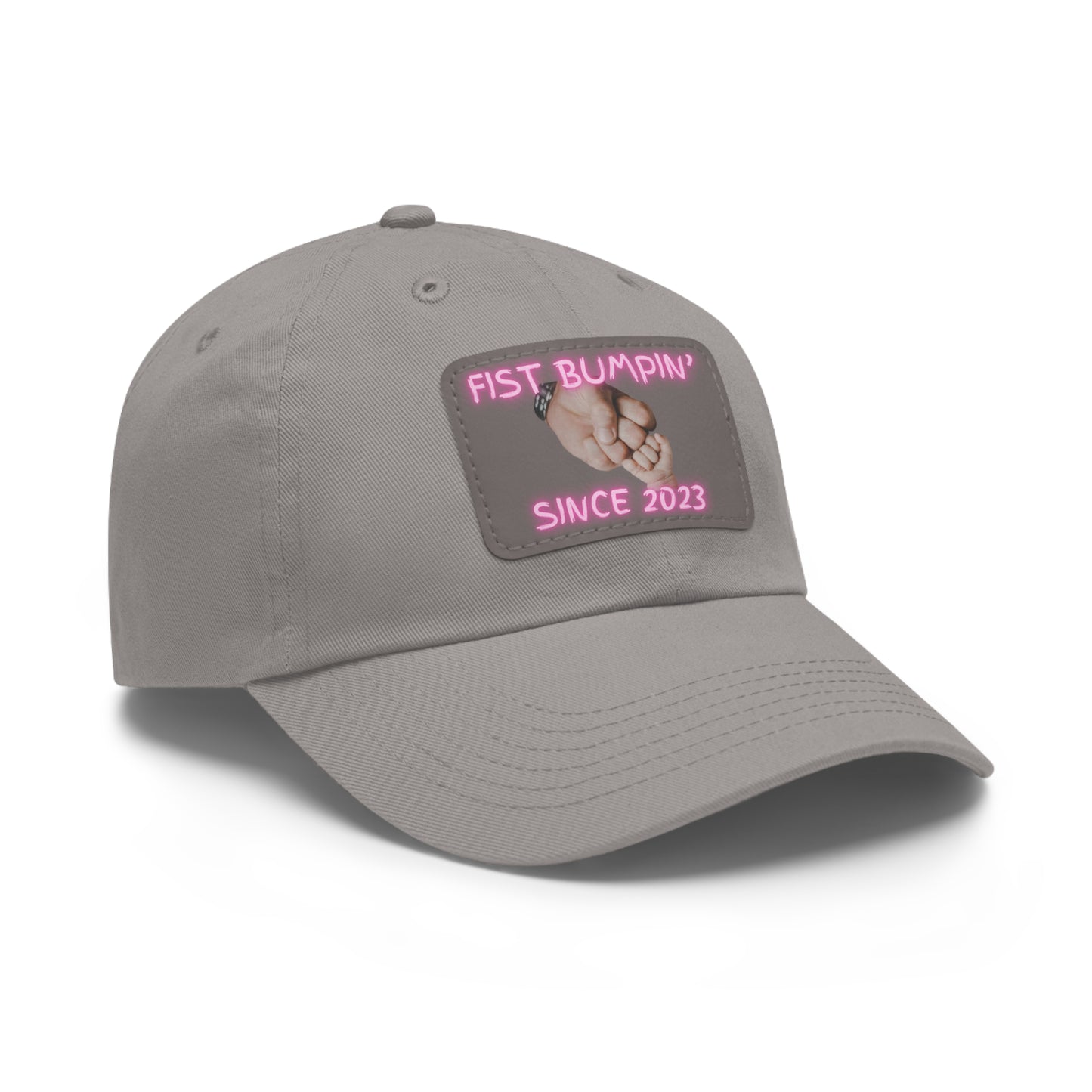 Baby Girl Fist Bumpin’ Since 2023 Hat with Leather Patch (Rectangle)