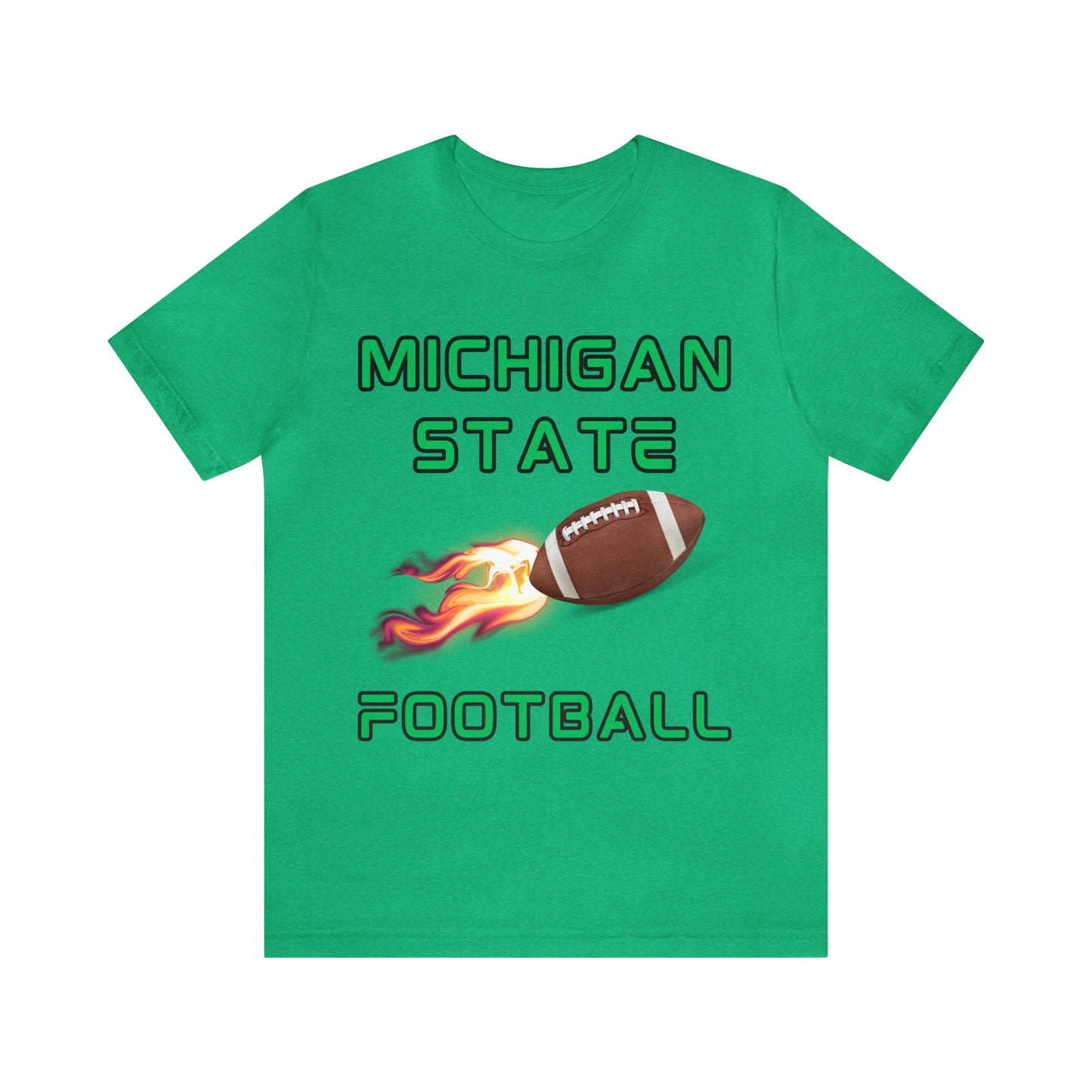 Michigan State Flame Football Customizable Unisex Jersey Short Sleeve Tee