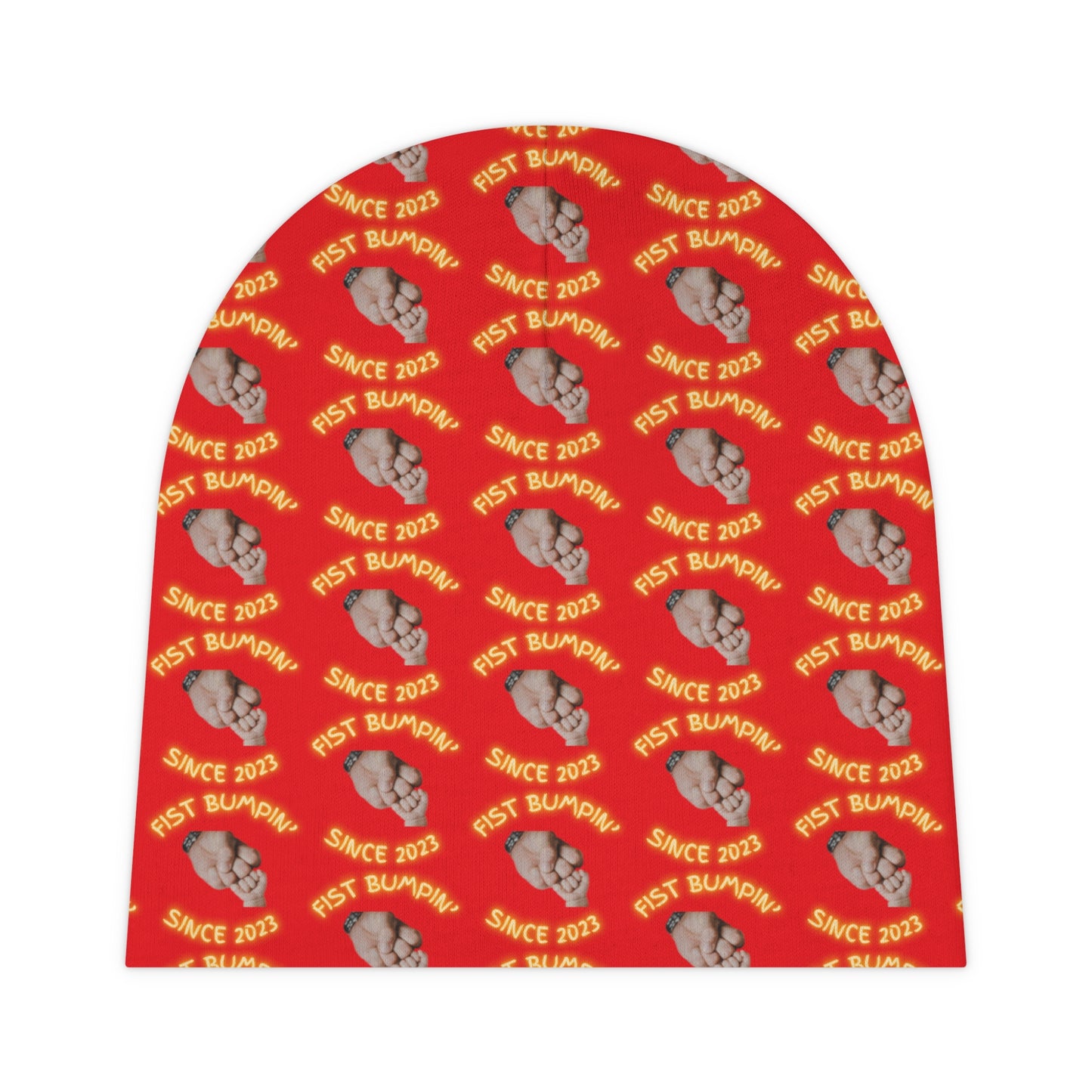 Kansas City Gold Fist Bumpin’ Since 2023 Red Baby Beanie (AOP)