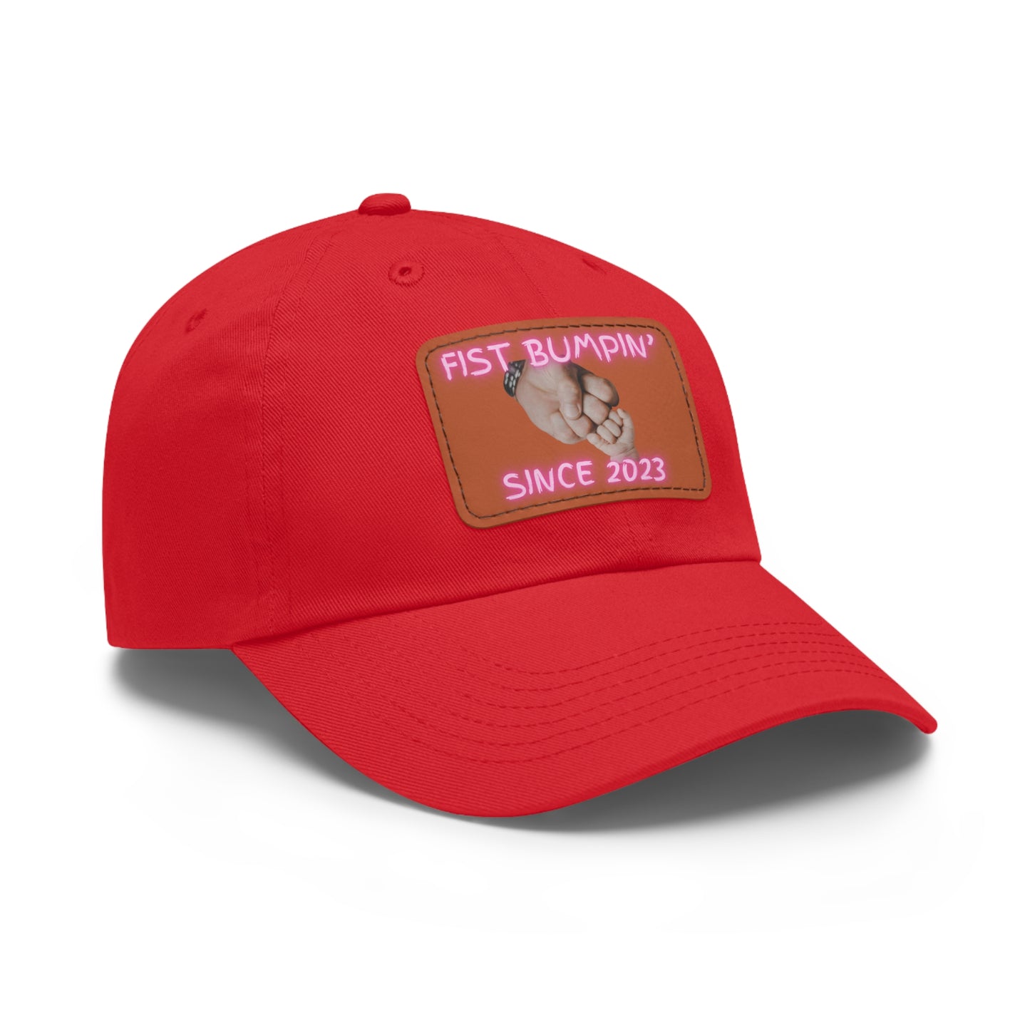 Baby Girl Fist Bumpin’ Since 2023 Hat with Leather Patch (Rectangle)