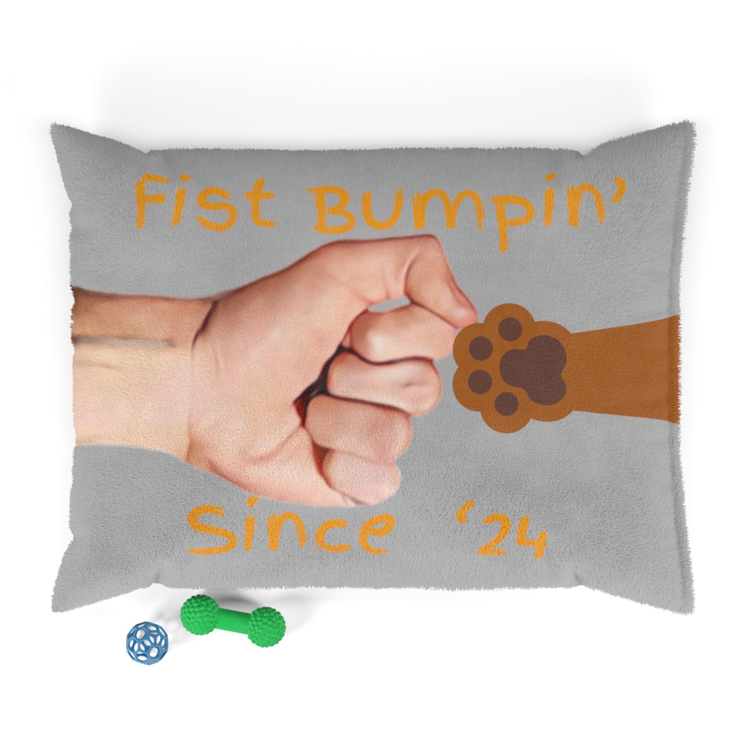 Blenheim Brown Paw Fist Bumpin’ Since ‘24 Light Grey Pet Bed