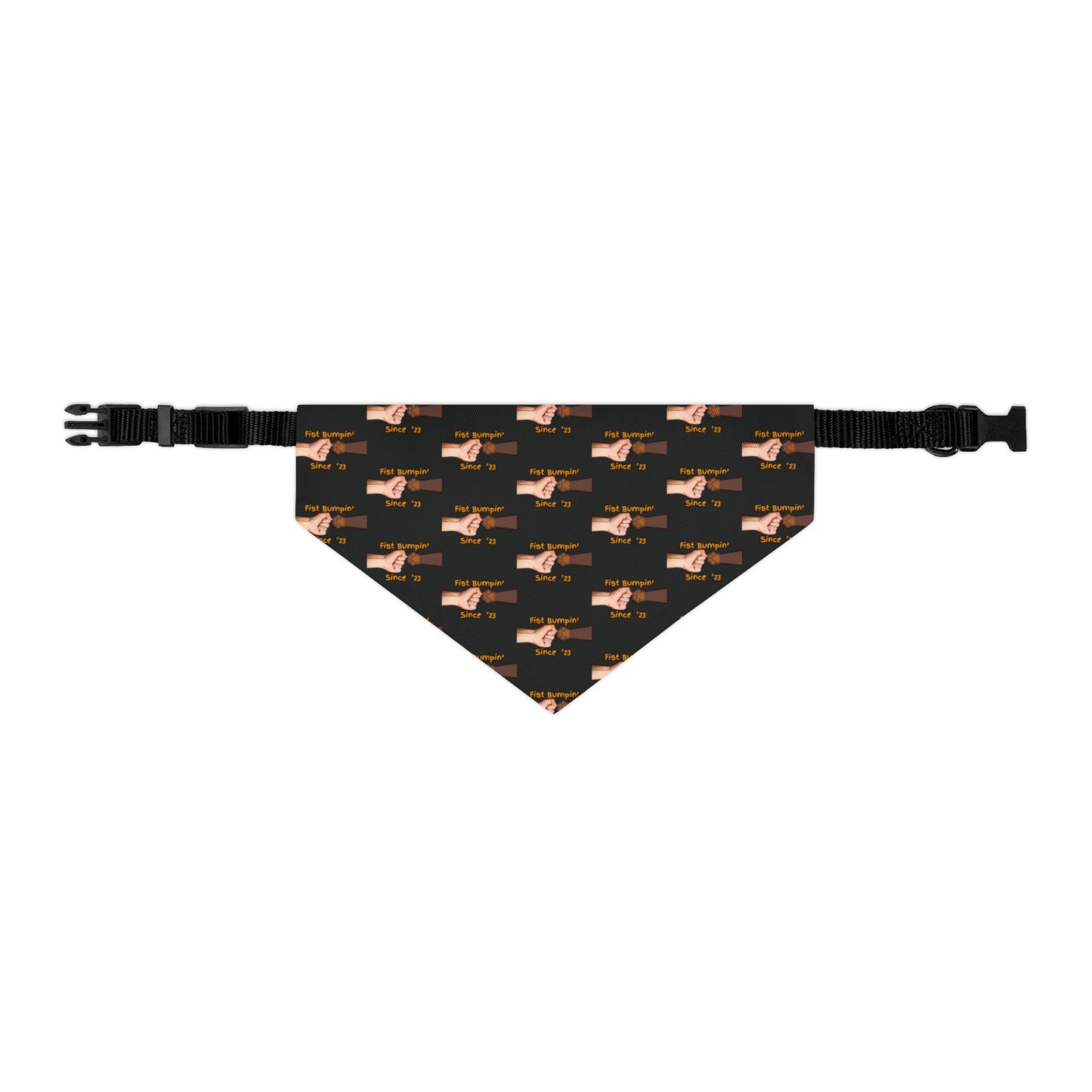 Chocolate Brown Paw Fist Bumpin’ Since ‘23 Black Pet Bandana Collar
