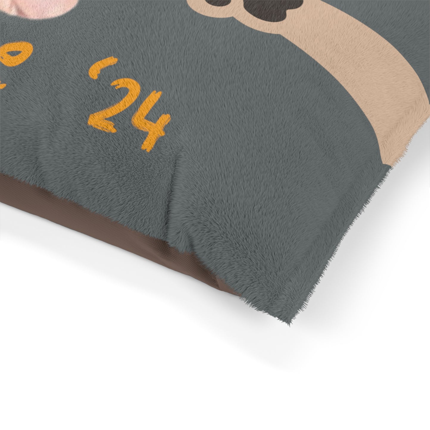 Tan Paw Fist Bumpin’ Since ‘24 Dark Grey Pet Bed