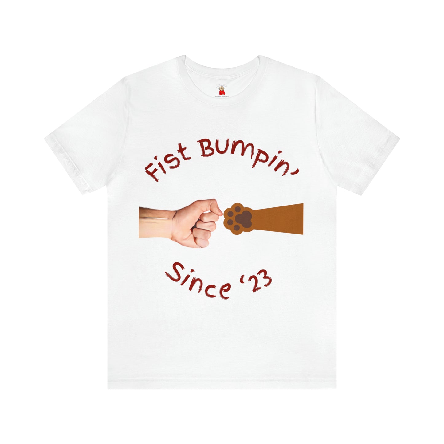 Fist Bumpin Since ‘23 Blenheim Brown Paw Unisex Jersey Short Sleeve Tee