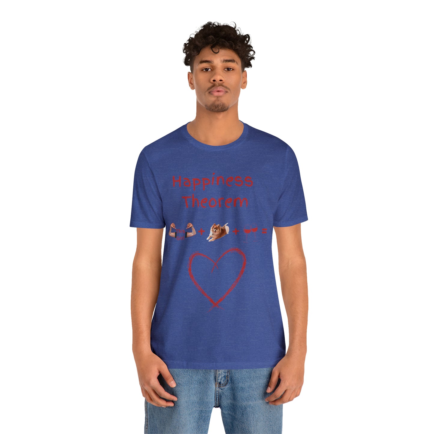 This Girl + Pomeranian + Wine = Happiness Unisex Jersey Short Sleeve Tee