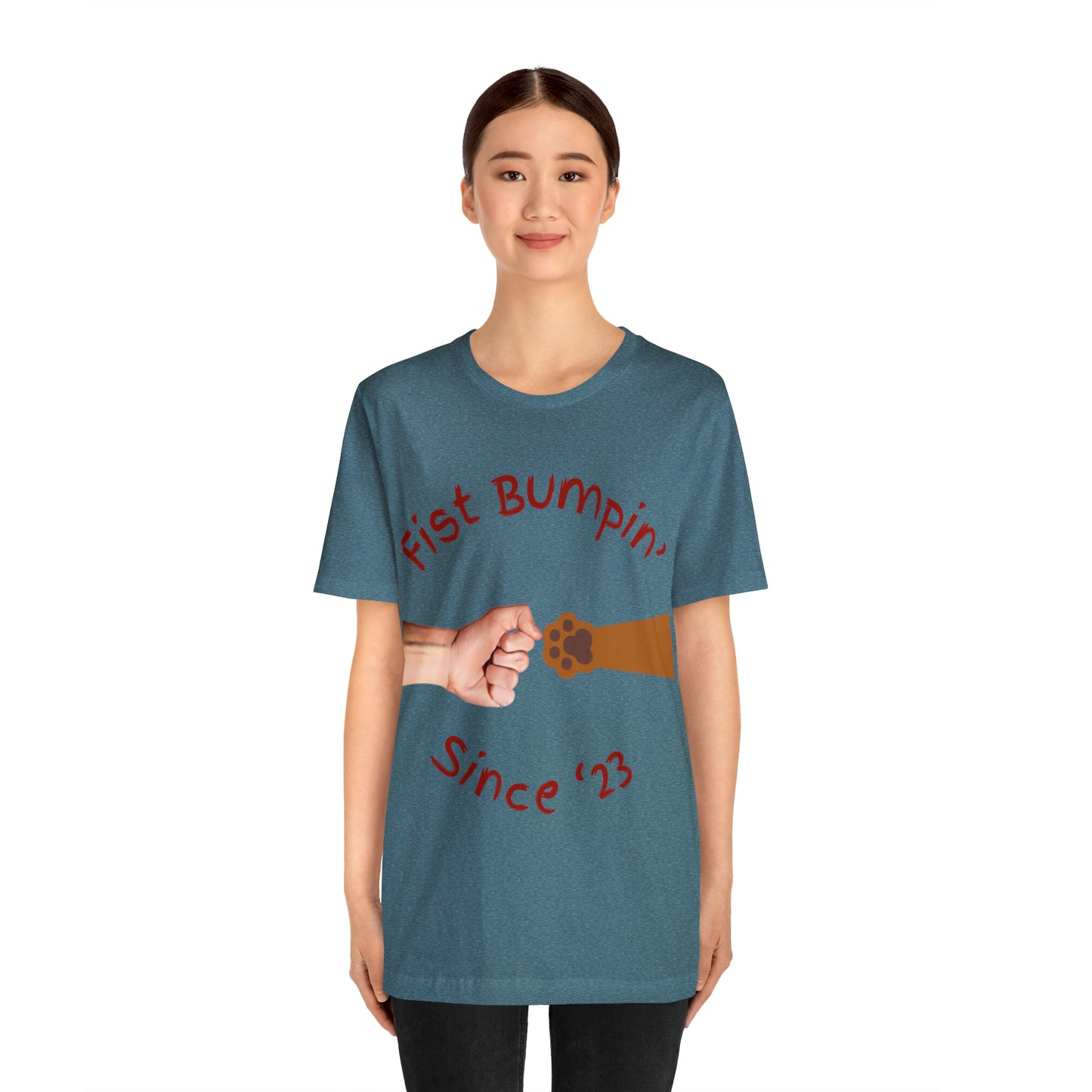 Fist Bumpin Since ‘23 Blenheim Brown Paw Unisex Jersey Short Sleeve Tee