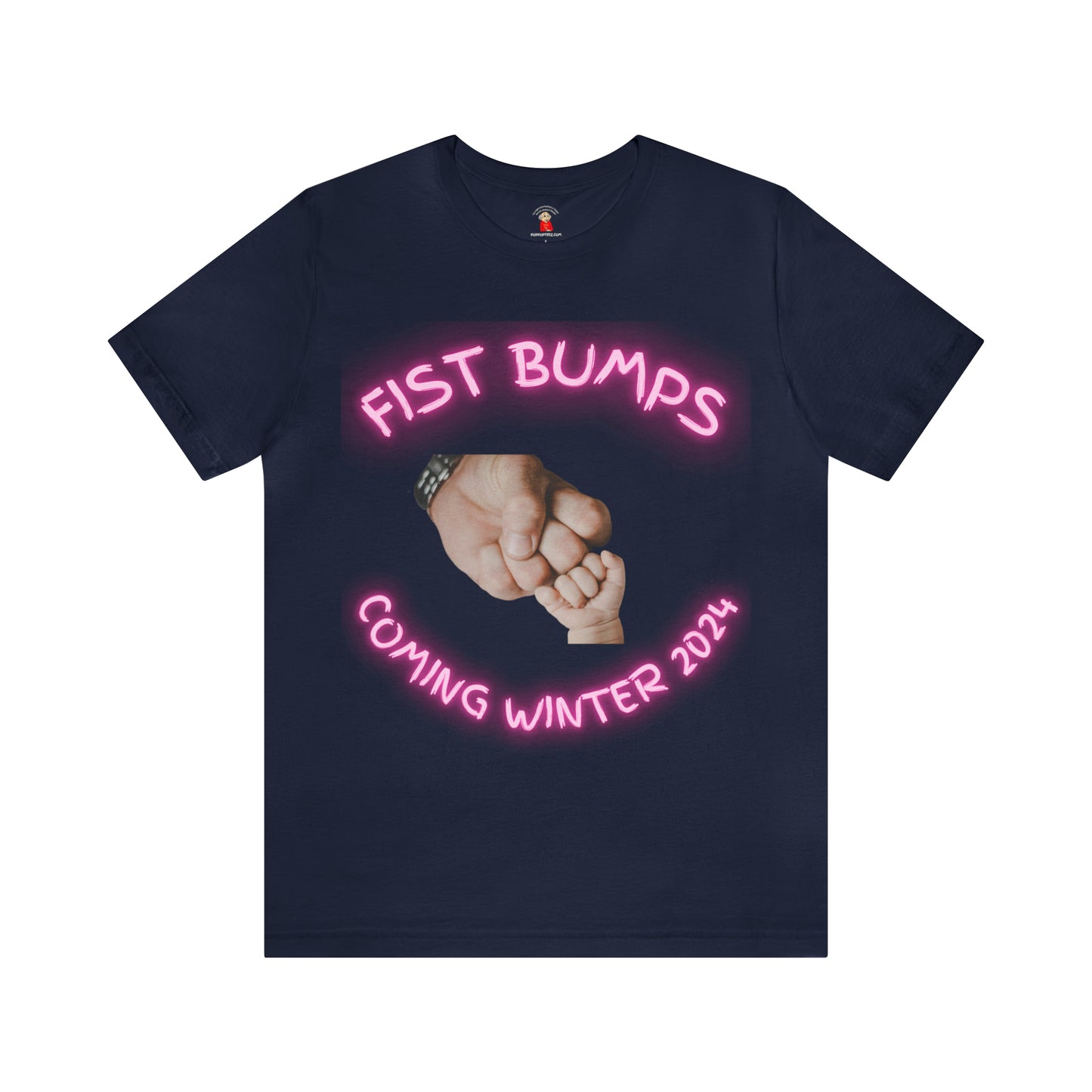 Baby Girl Pink Fist Bumps Coming Winter 2024 Unisex Jersey Short Sleeve Tee