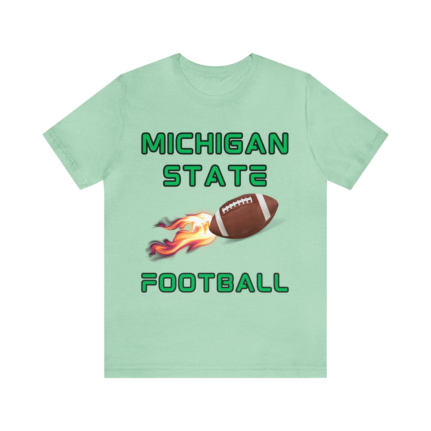 Michigan State Flame Football Customizable Unisex Jersey Short Sleeve Tee