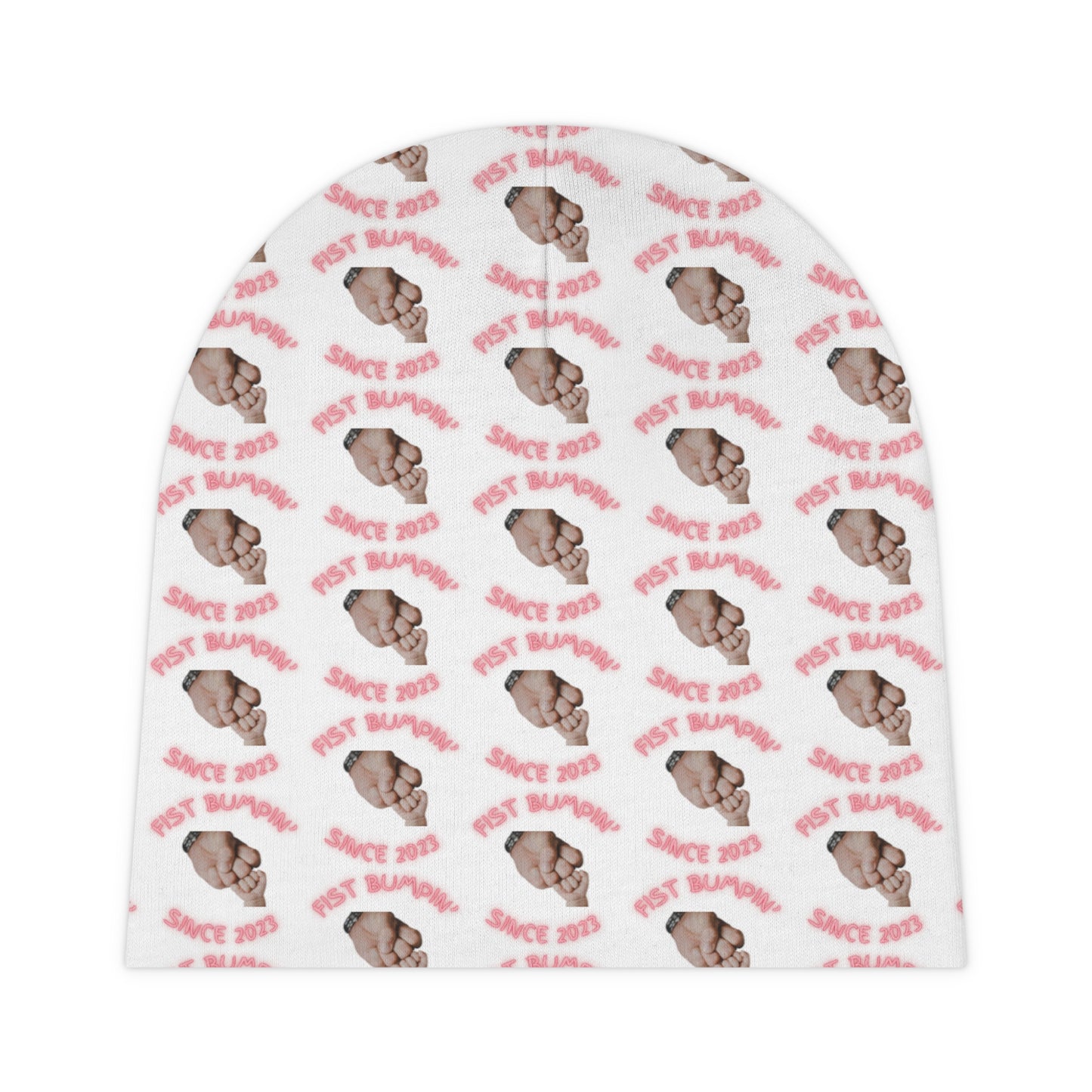 Kansas City Red Fist Bumpin’ Since 2023 White Baby Beanie (AOP)