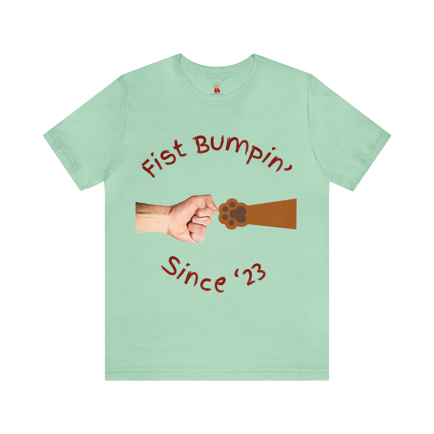 Fist Bumpin Since ‘23 Blenheim Brown Paw Unisex Jersey Short Sleeve Tee