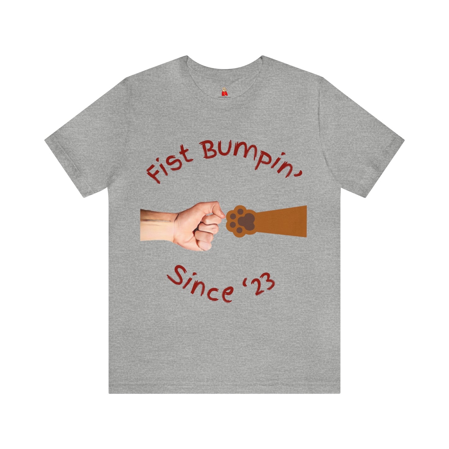 Fist Bumpin Since ‘23 Blenheim Brown Paw Unisex Jersey Short Sleeve Tee