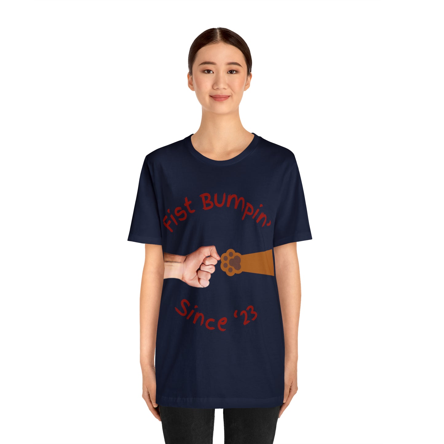 Fist Bumpin Since ‘23 Blenheim Brown Paw Unisex Jersey Short Sleeve Tee