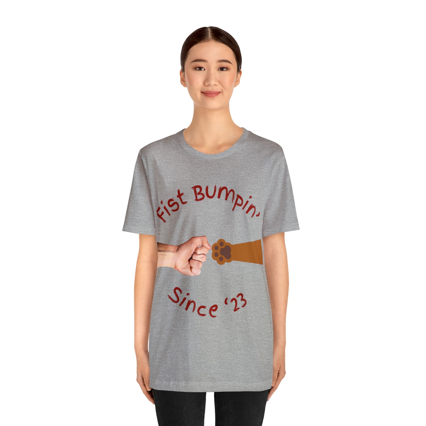 Fist Bumpin Since ‘23 Blenheim Brown Paw Unisex Jersey Short Sleeve Tee