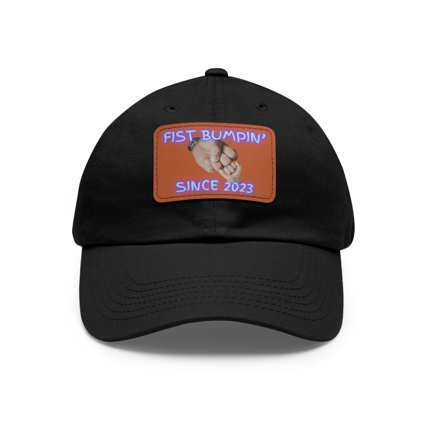 Baby Boy Fist Bumpin’ Since 2023 Hat with Leather Patch (Rectangle)
