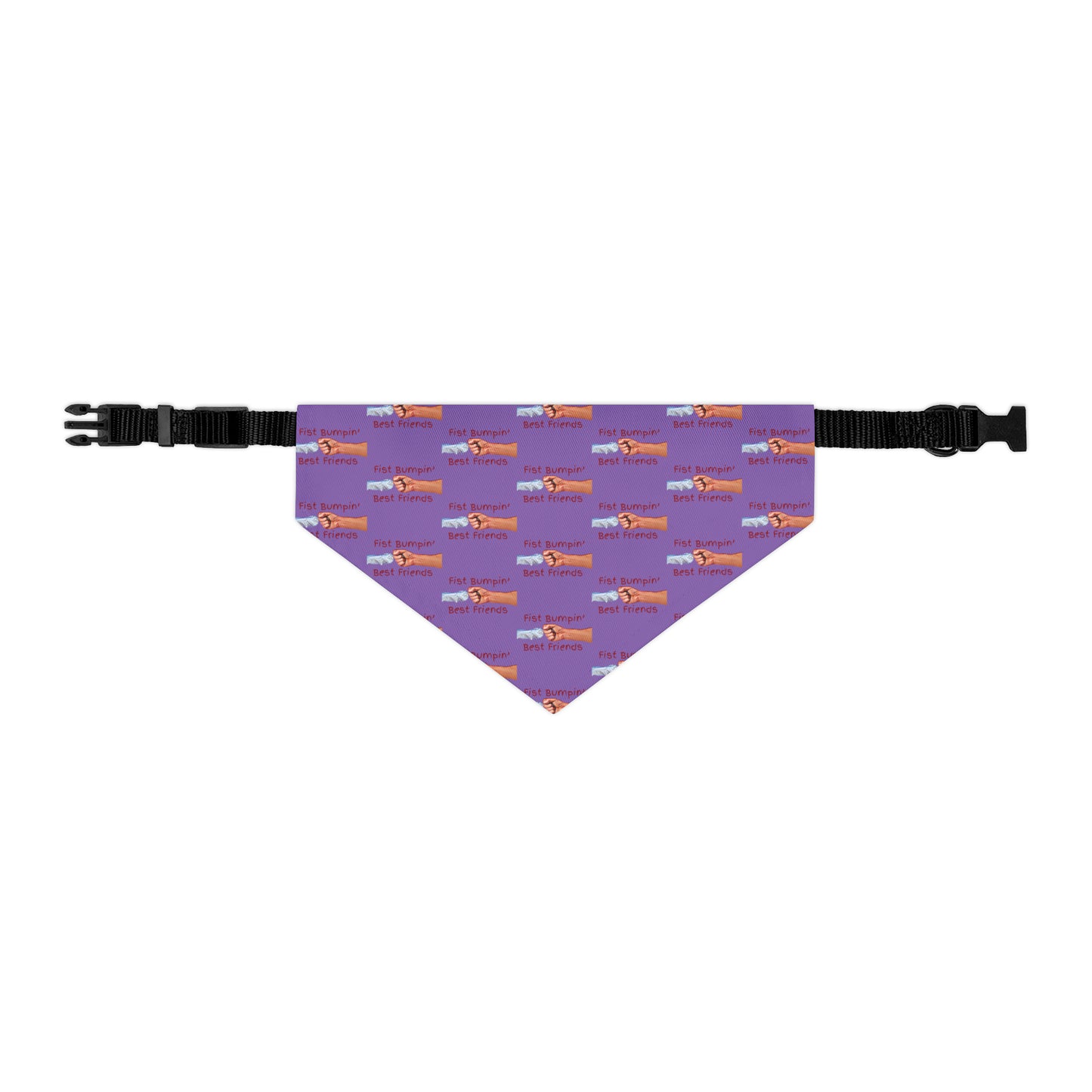 Fist Bumpin’ Best Friends Opie’s Cavalier King Charles Spaniel Paw Pet Bandana Collar Light Purple with KC Red.