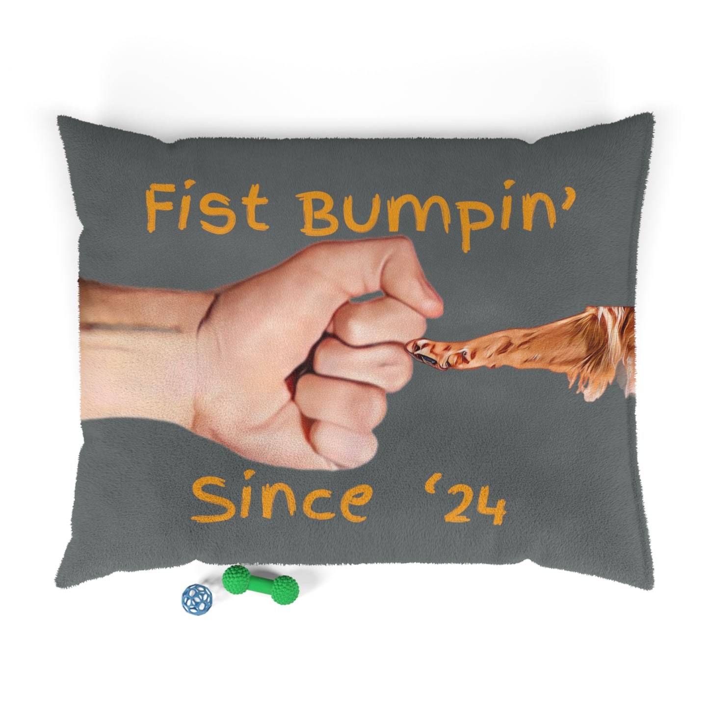 Golden Retriever Paw Fist Bumpin’ Since ‘24 Dark Grey Pet Bed